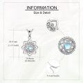 wholesale 925 Sterling Silver Blue Moonstone Spinning Lotus Pendant Necklace  for Women-0-3