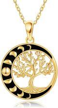 wholesale 14K Gold Black Onyx Tree Of Life Pendant Necklace for Women - Family Wisdom s-0-0