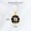 wholesale 14k Gold Plated Blue Sandstone Zodiac Necklace 12 Constellation Pendant for Women-0-46