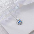 wholesale 925 Sterling Silver Blue Opal Chai Pendant Necklace for Women Jewish  Israel-0-3