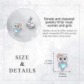 wholesale 925 Sterling Silver Heart-Shaped Owl Stud Earrings for Women Girls Gift Ideas-0-4
