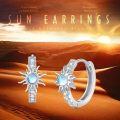 wholesale 925 Sterling Silver Moonstone Sun & Star Huggie Hoop Earrings for Women-0-3