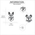 wholesale 925 Sterling Silver French Bulldog Stud Earrings for Women - Cute Dog-0-3