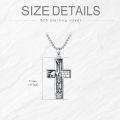 wholesale Salvation Jesus Cross Necklace For Men 925 Sterling Silver Baptism Cross Pendant Protection Necklace Religious Jewelry Gift For Him Father Husband Son Brother -0-1