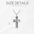 TOUPOP 925 Sterling Silver Stone Men's Jesus Cross Pendant Necklace Gift-0-1