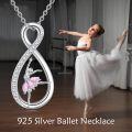 wholesale Sterling Silver Ballerina Dance Necklace Ballet Jewelry Dancer Gift-0-2
