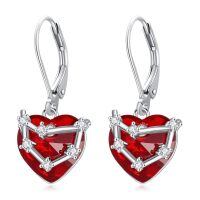 wholesale 925 Sterling Silver Birthstone 12 Constellations Heart Dangle Earrings-01-Jan-Capricornus(12.22-1.19)
