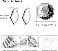 wholesale 925 Sterling Silver Black CZ Square Hoop Earrings with Safety Buckle-0-4