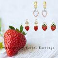 wholesale 925 Sterling Silver Red Enamel Strawberry Flower Drop Earring Sets for Women Gift (Set of 6)-0-1