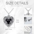 wholesale 925 Sterling Silver Heart Cremation Urn Necklace Oxidized Floral Amethyst Memorial Pendant-0-10