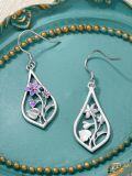 wholesale 925 Sterling Silver Pink Lily of the Valley Drop Earrings-0-43