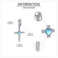 wholesale 925 Sterling Silver Cross Charm Bracelet with Gemstone - Handmade Jewelry Gift for Women-0-4