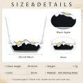 wholesale 925 Sterling Silver Black Onyx Mountain Pendant Necklaces for Women - Snow-Capped Peak Design-0-5