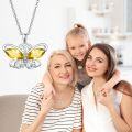 wholesale 925 Sterling Silver Cubic Zirconia 12 Birthstone Butterfly Pendant Necklace-0-3