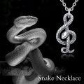 wholesale 925 Sterling Silver Treble Clef Snake Pendant Necklace - Vintage Music s for Women & Men-0-5