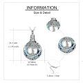 wholesale 925 Sterling Silver White Gold Plated Tree Of Life Blue Crystal Cremation Urn Pendant Necklace-0-4