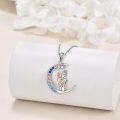 wholesale 925 Sterling Silver Moon & Stars Mother Daughter Pendant Necklaces Gifts for Women Girls-0-2