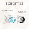 wholesale 925 Sterling Silver World Map & Compass Pendant Necklace for Men/Women - Viking Wiccan -0-4
