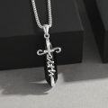 wholesale 925 Sterling Silver Black Onyx Cross Faith Pendant Christian  for Women Men-0-4