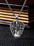 wholesale 925 Sterling Silver Musical Note & Electric Guitar Pendant Necklace - Christmas Gift for Him Her w/Box-0-4