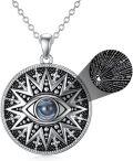 wholesale 925 Sterling Silver Round Evil Eye Pendant Necklaces for Women Men Protection  45cm Chain Length-0-0