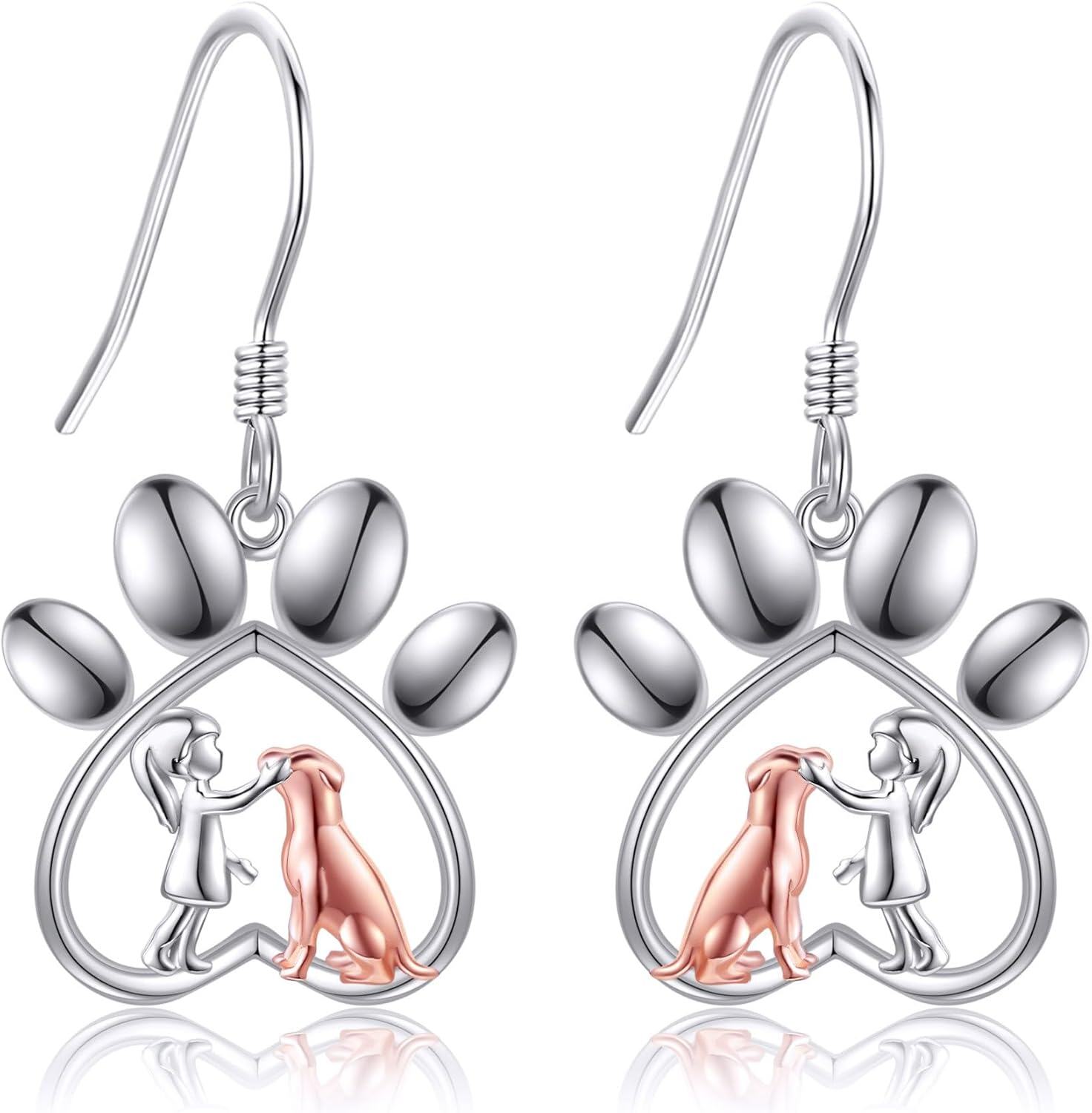 Sterling Silver Animal Earrings Horse Bee Llama Owl Jellyfish Parrot Bunny Duck Penguin Flamingo Paw Print Panda Dolphin Hummingbird for Mom-0-1