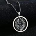 wholesale 925 Sterling Silver Phoenix Locket Necklace with Rotatable Coin for Men & Women - Birthday/Christmas Gift (22 Chain)-0-3