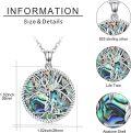 wholesale 925 Sterling Silver Abalone Shell Tree of Life Pendant Necklace with Cross for Women -0-5