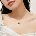 wholesale 925 Sterling Silver Heart-Shaped Black Rose Thorns Infinity Pendant Necklace for Women Girls Valentines Day Gifts Jewelry Accessories 43mm x 68mm-0-5
