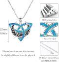 wholesale 925 Sterling Silver Blue Opal Celtic Knot Pendant Necklace for Women-0-5
