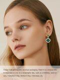 wholesale 925 Sterling Silver Malachite Four-Leaf Clover Drop Earrings for Women-0-2