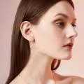 wholesale 925 Sterling Silver Heart-Shaped Survivor Ribbon Drop Earrings Wholesale - Breast Cancer Awareness  for Women-0-5