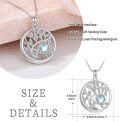 wholesale 925 Sterling Silver Moonstone Tree of Life Family Tree Pendant Necklaces Gifts for Women-0-3