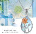 wholesale 925 Sterling Silver Blue Moonstone Lotus Birth Flower Pendant Necklaces Gifts for Women-0-5