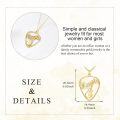 wholesale 10K Gold Guitar Pick Shaped Music Notes Pendant Necklace s for Women-0-4