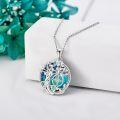 wholesale 925 Sterling Silver Compass & Tree of Life Abalone Shell Pendant Necklace-0-1