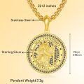 wholesale Gold 925 Sterling Silver Saint Christopher St Michael Pendant Chain Necklace for Men Women Catholic Religious -0-4