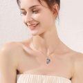 wholesale 925 Sterling Silver Blue Bird Pendant Necklace Set for Women Girls Mothers Day Gift-0-1