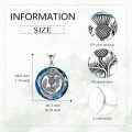 wholesale 925 Sterling Silver Blue Thistle Pendant Necklace s for Women-0-3