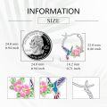 wholesale 925 Sterling Silver Hummingbird Flower Enamel Twist Loop Earrings  for Women-0-3