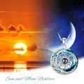 TOUPOP Sterling Silver Sun And Moon Necklace 100 Languages I Love You-0-1
