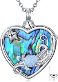 wholesale Sterling Silver Birthstone Infinity Dog Angle Cross Turtle Tree of Life Urn Necklace for Women s Ashes Wings Cremation Jewelry Heart Pendant-Turtle-Turtle