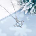wholesale 925 Sterling Silver Arrow And Bow Necklace With Moonstone Pendant-0-3