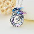 wholesale 925 Sterling Silver Rainbow Crystal Dragon Pendant Necklace s for Women-0-2
