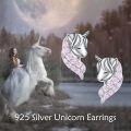 wholesale 925 Sterling Silver Pink Crystal Unicorn Stud Earrings - Birthday Gift for Her-0-5
