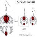 wholesale Sterling Silver Crystal Celtic Moon Dangle Earrings Birthstone Gift-0-27