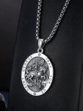 TOUPOP Sterling Silver Saint Amulet Protection Medal Pendant Religious Necklace-0-2