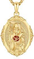 wholesale Gold 925 Sterling Silver Grim Reaper Rose Pendant Necklaces for Men Women Gothic s-0-0