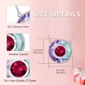 TOUPOP Sterling Silver Ruby Necklace Crystal Pendant for Women-0-3