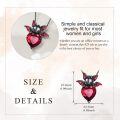 wholesale 925 Sterling Silver Red Heart Bat Pendant Gothic Statement Necklace Gifts-0-5